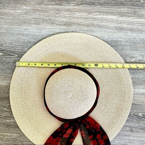 Milani large straw hat with red and black scarf - Picture 3 of 14